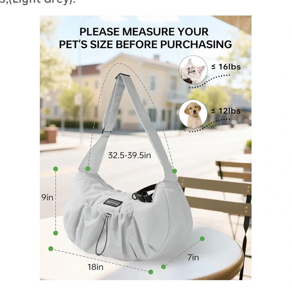 Pet Carrier Sling - Gray